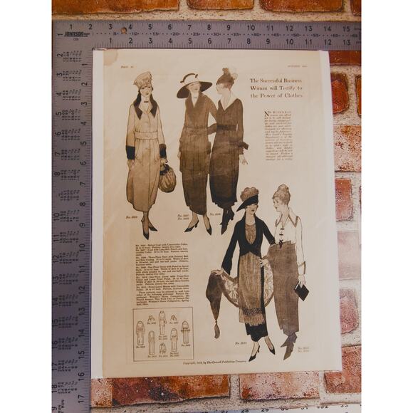1918 Womans Fashion‎ 1910s Apparel Original Vtg Magazine Page for Display - Picture 4 of 10